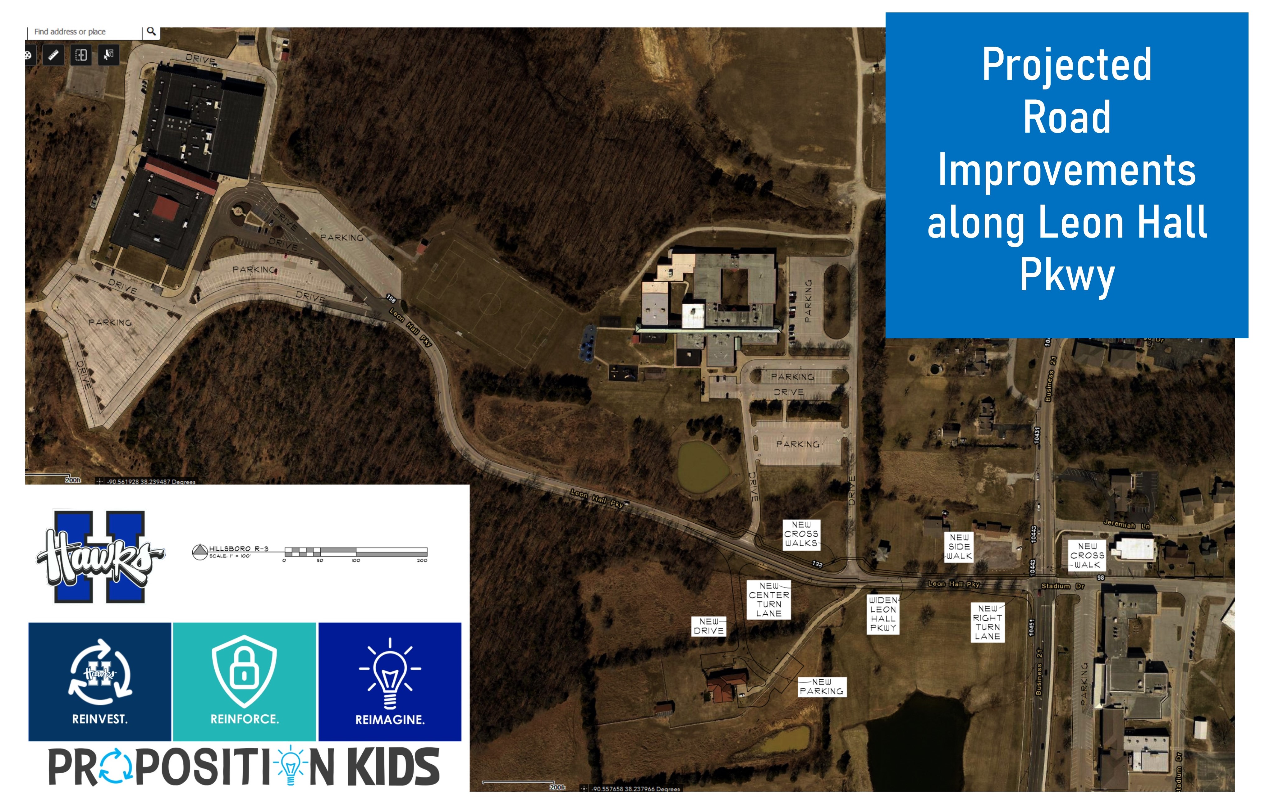 Projected Road Improvements on Leon Hall Parkway