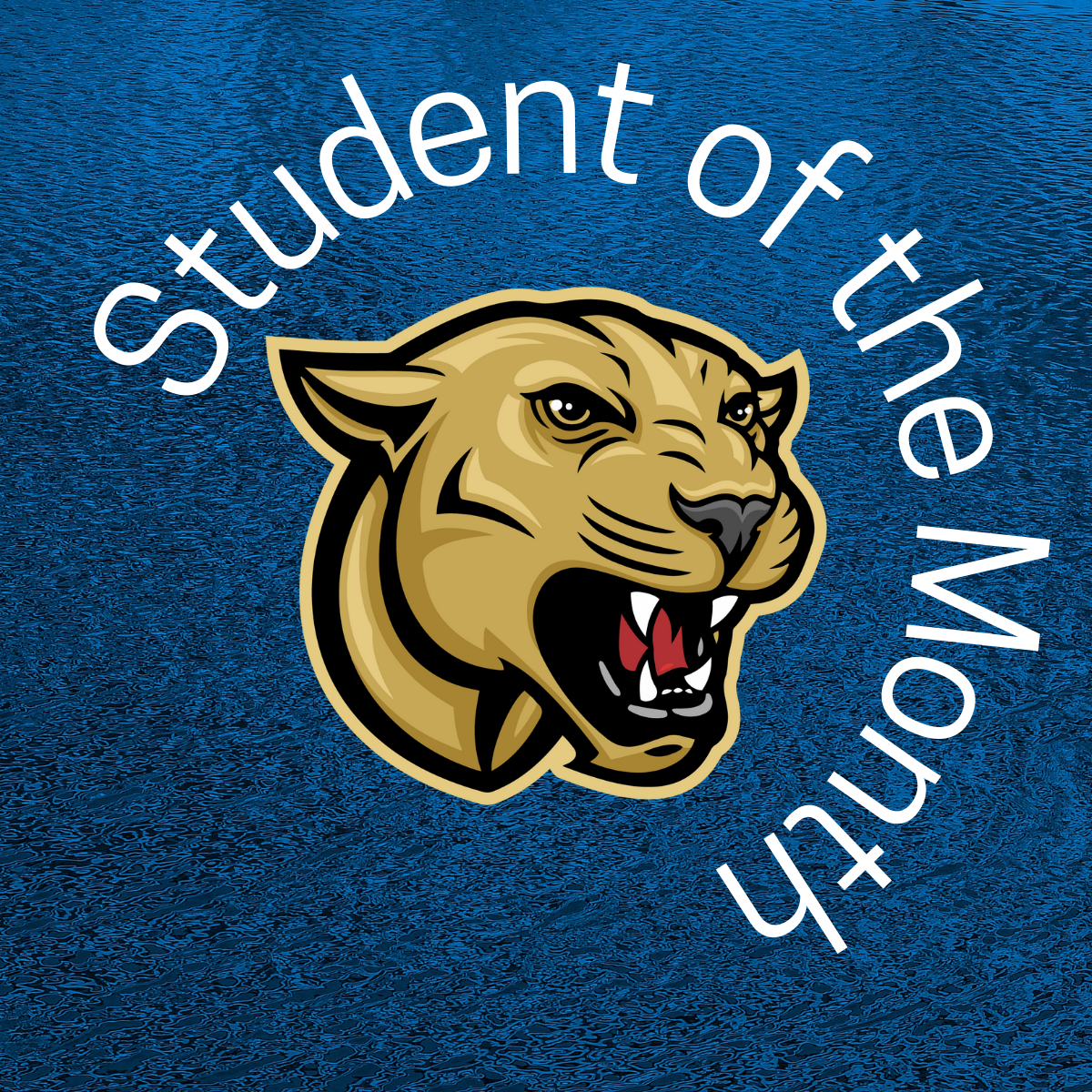 cougar logo with text student of the month