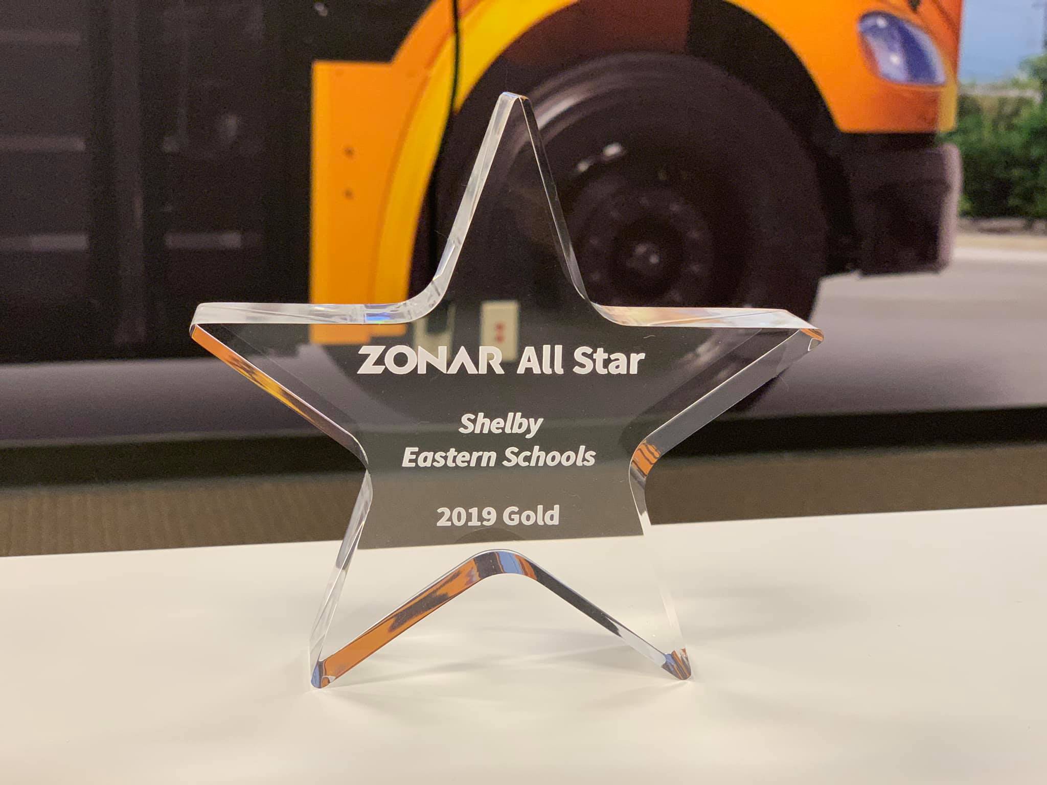 Zonar GOLD Award Winner Trophy