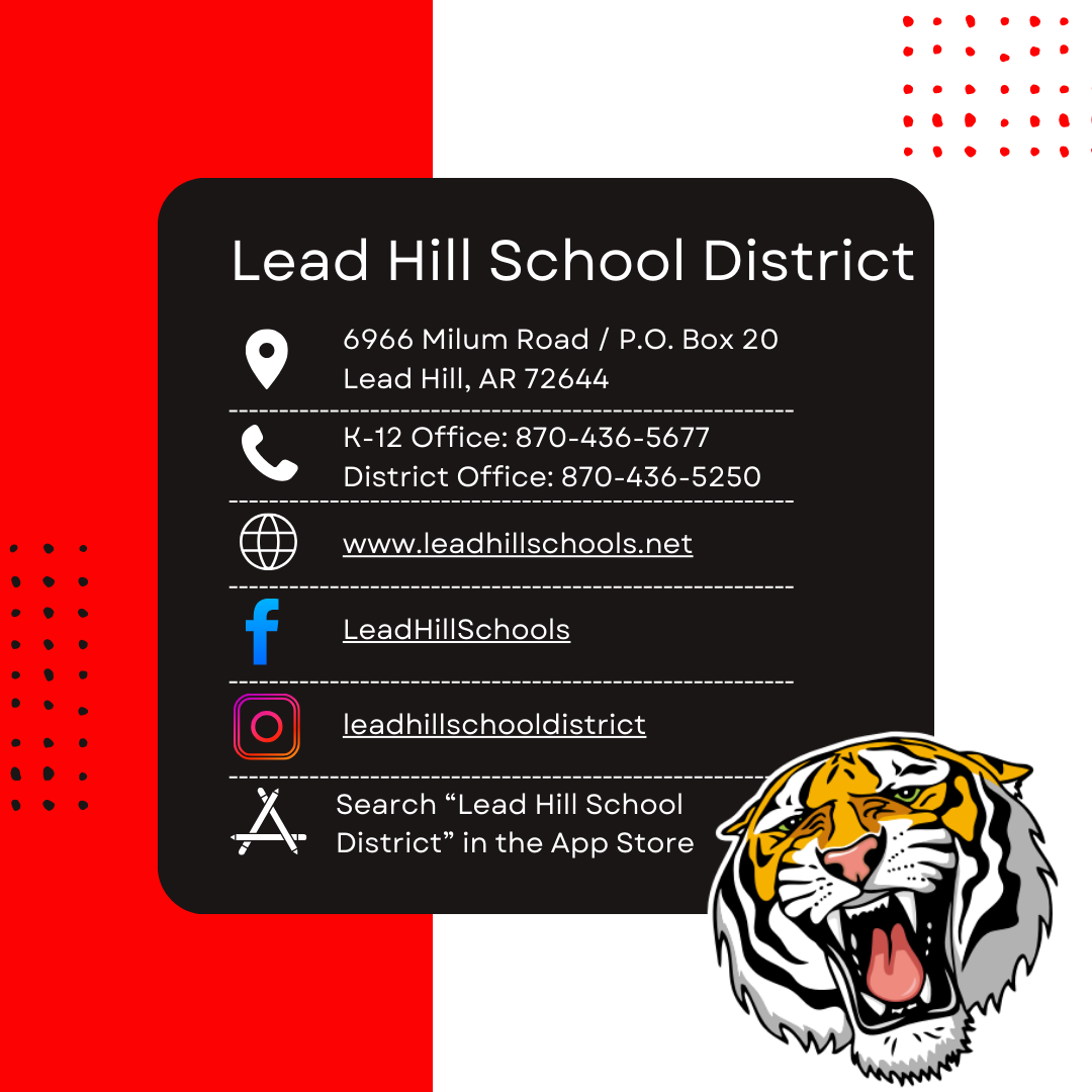 Lead Hill School District Contact Us Information