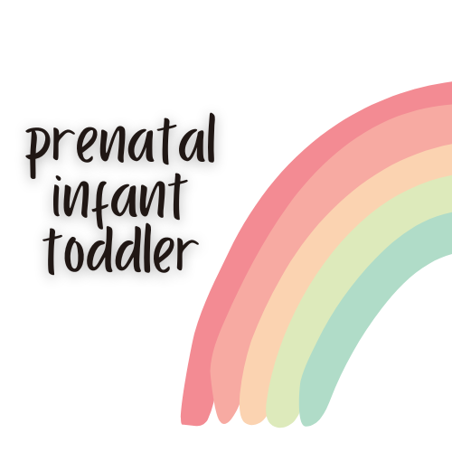 prenatal infant toddler with a rainbow