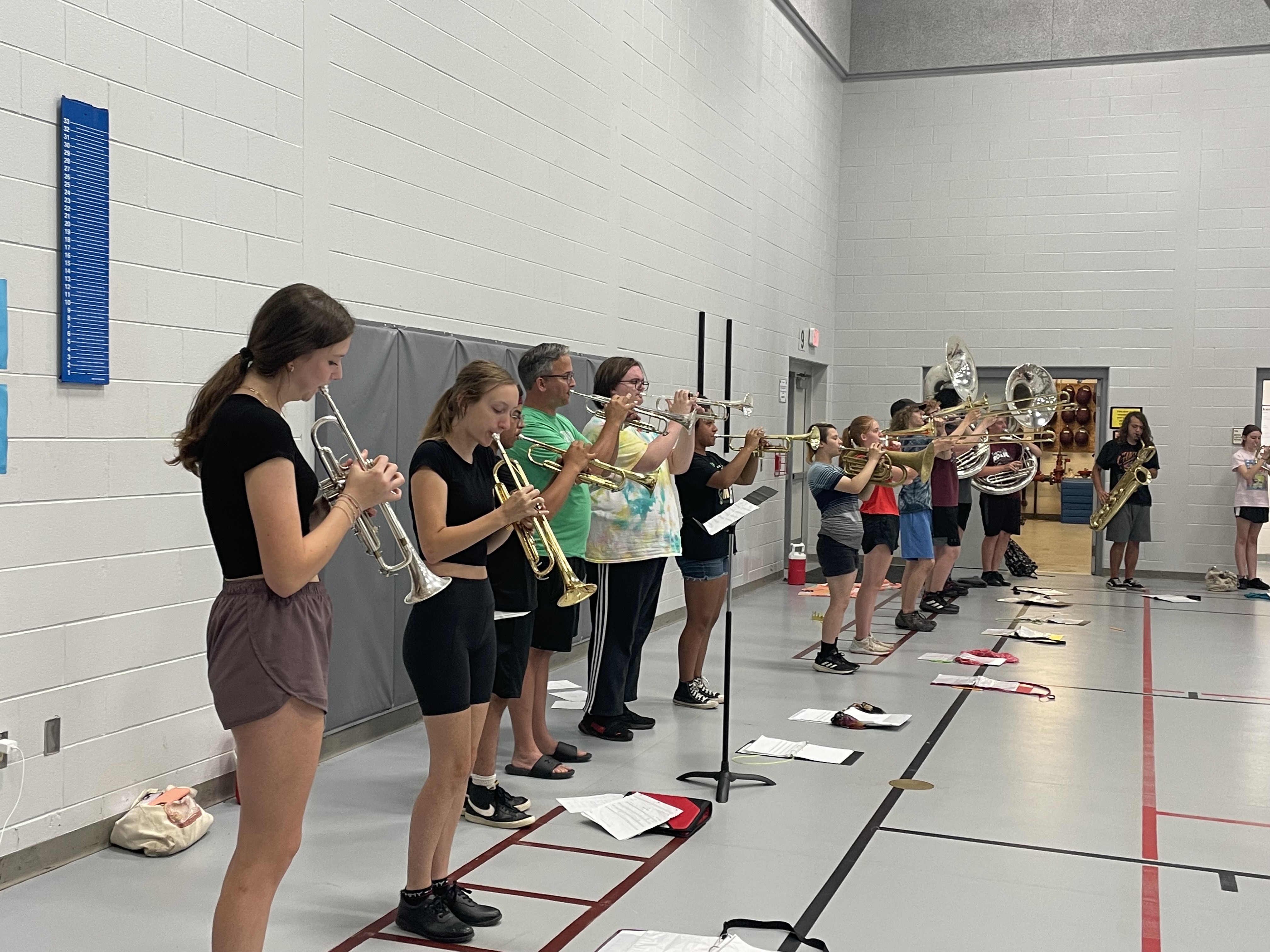 Band students practicing their instruments