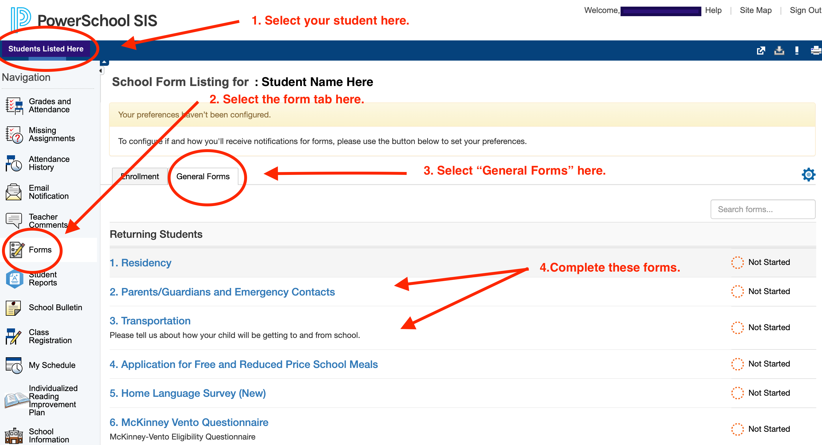 forms page