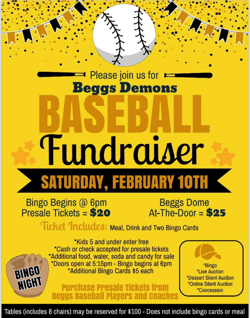 Baseball Fundraiser Feb. 