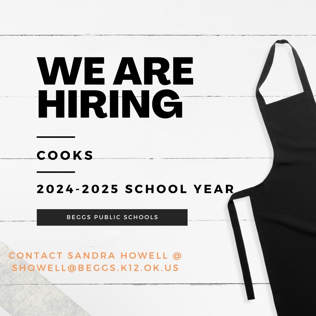 Cooks Needed for 2024-2025 School Year 