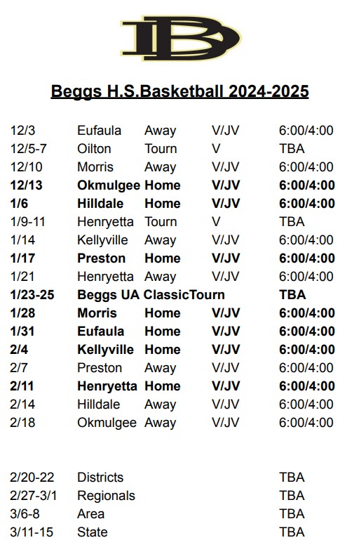 2024 2025 High School Basketball Schedule