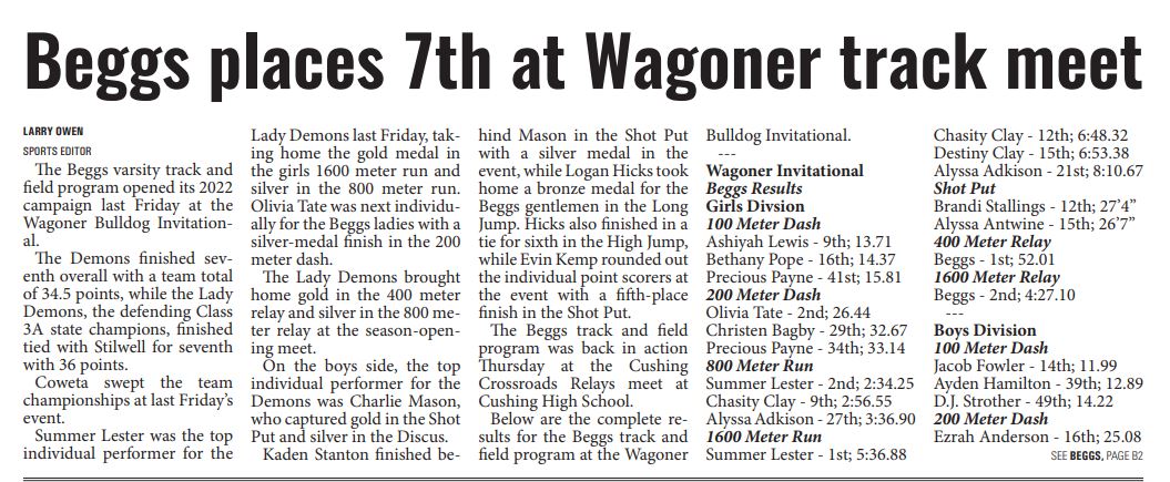 Wagoner Track Meet