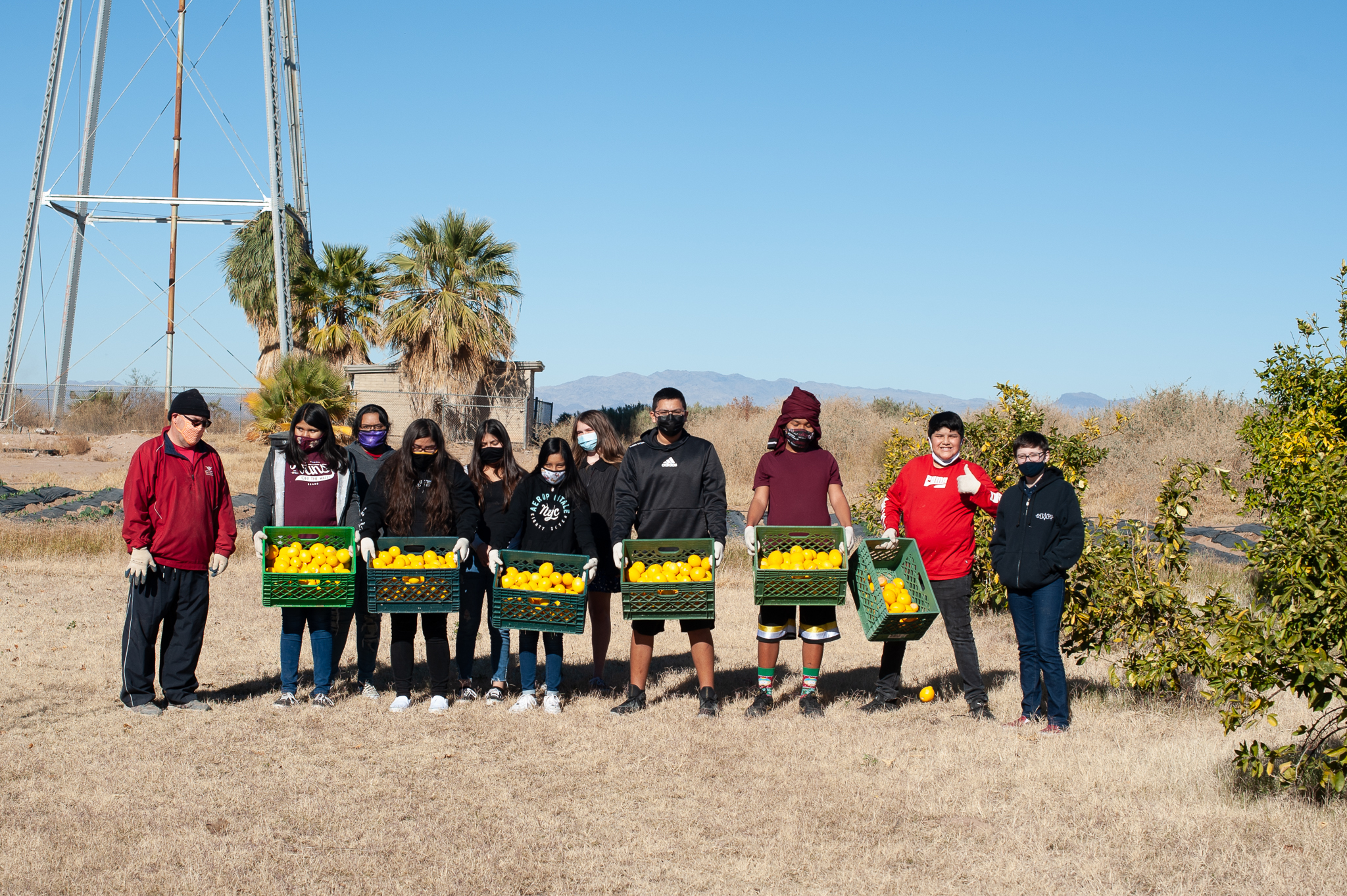 Students in the Learning Garden