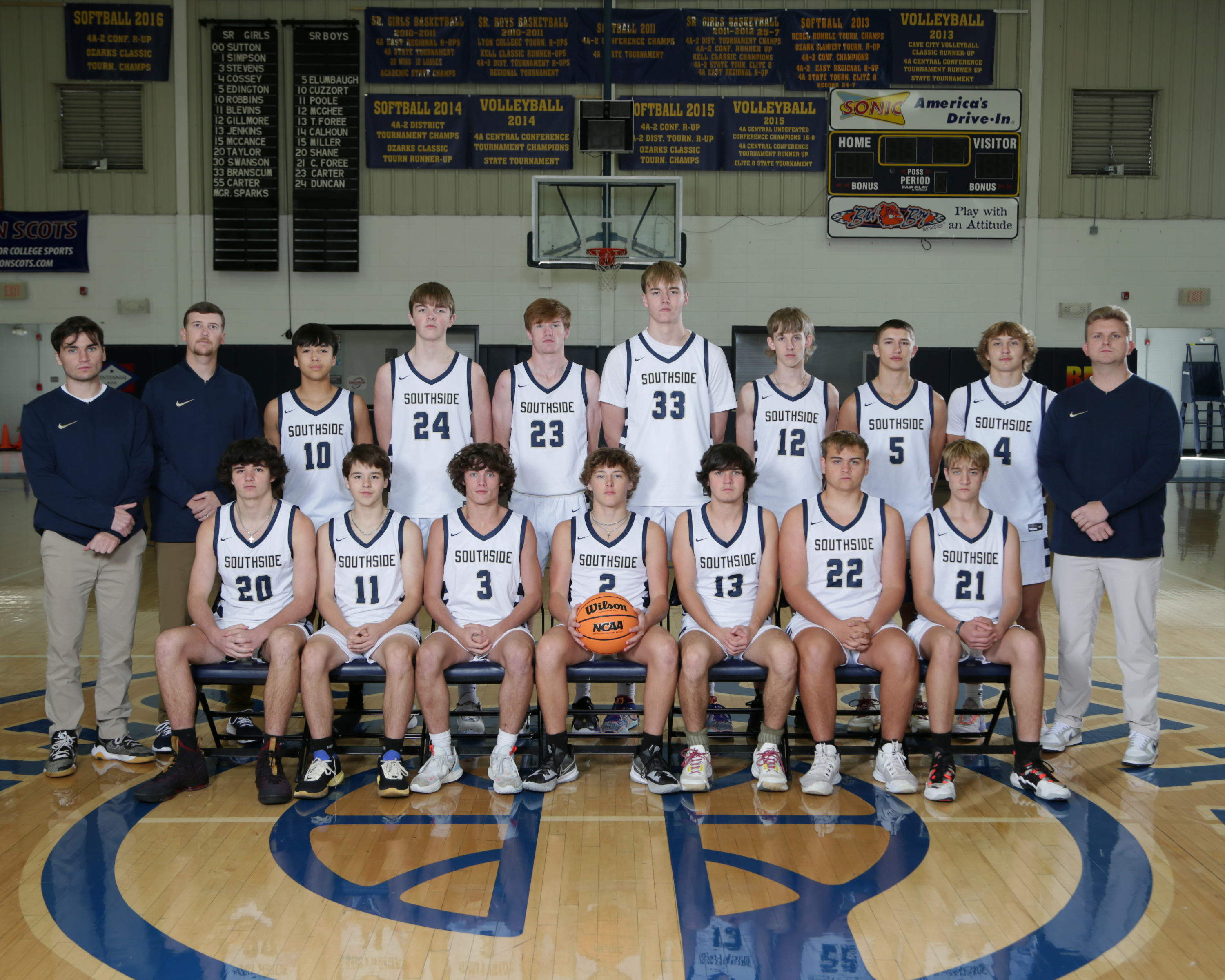 23-24 Boys Basketball Team Photo with Coaches