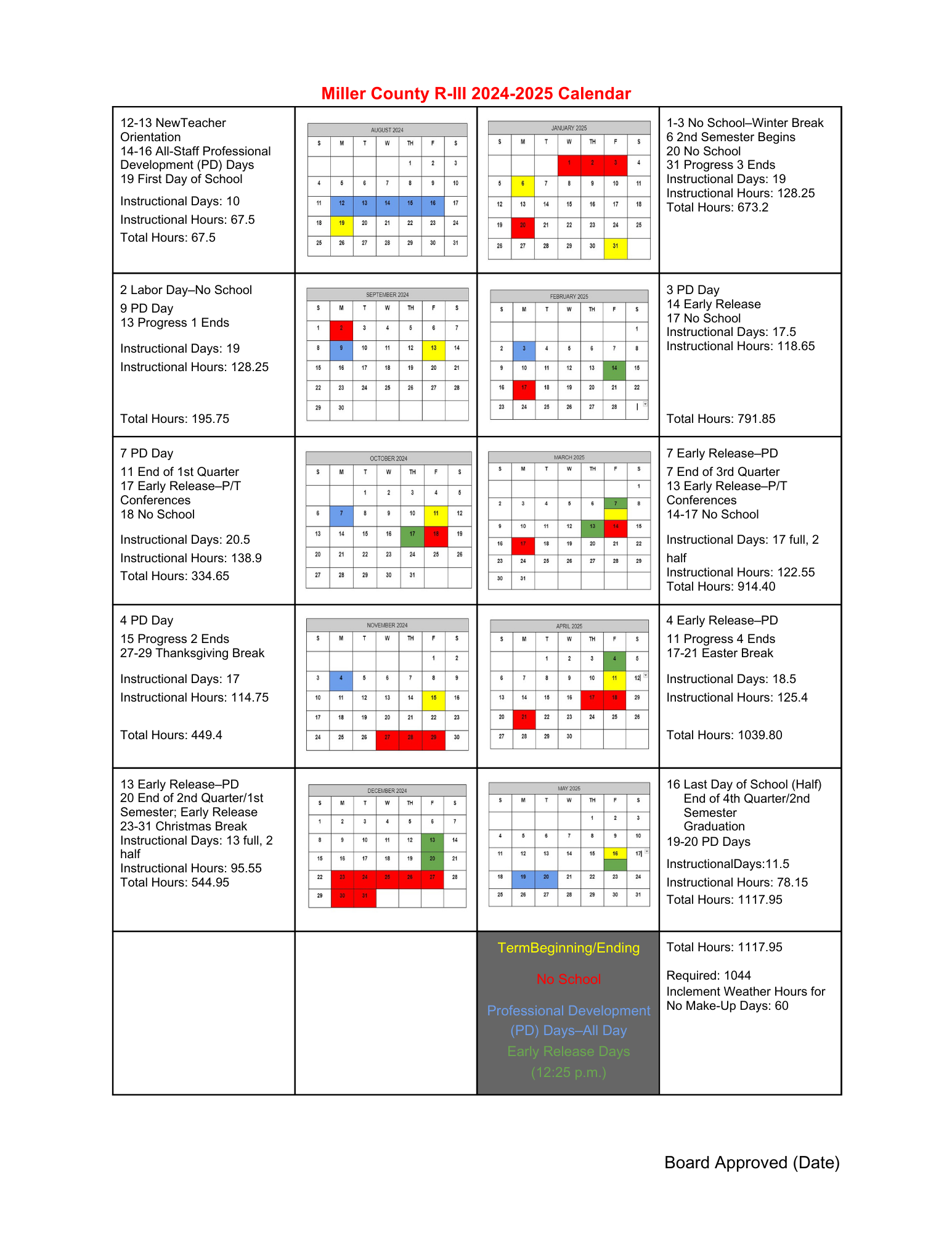 2024-25 Calendar