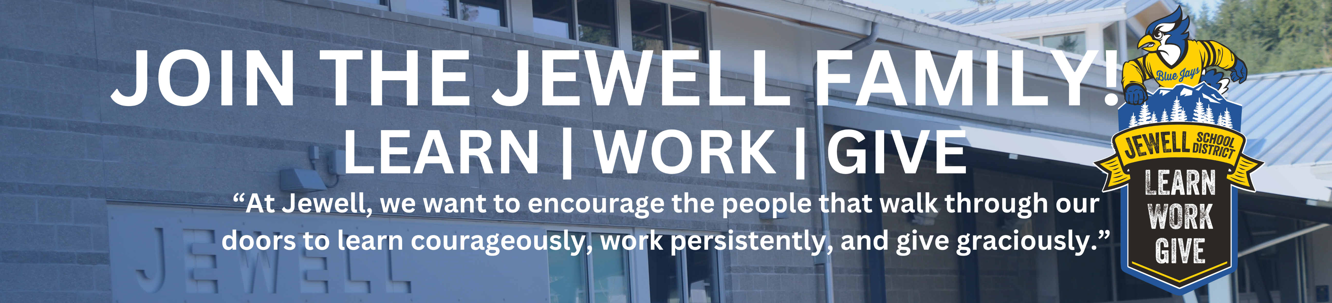 Jewell school district. Join THE Jewell family. At Jewell, we want to encourage the people that walk through our doors to learn courageously, work persistently, and give graciously.