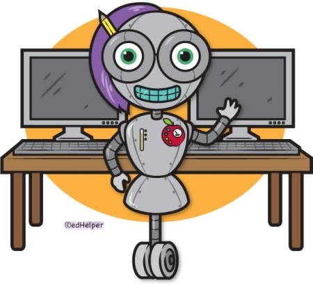 Robot Teacher Cartoon