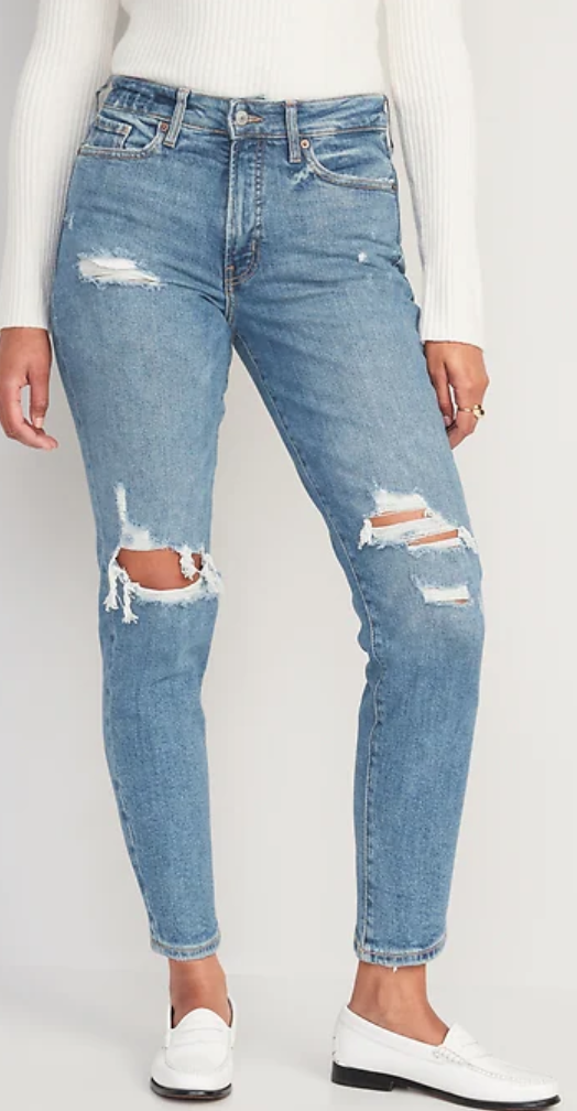Distressed jeans