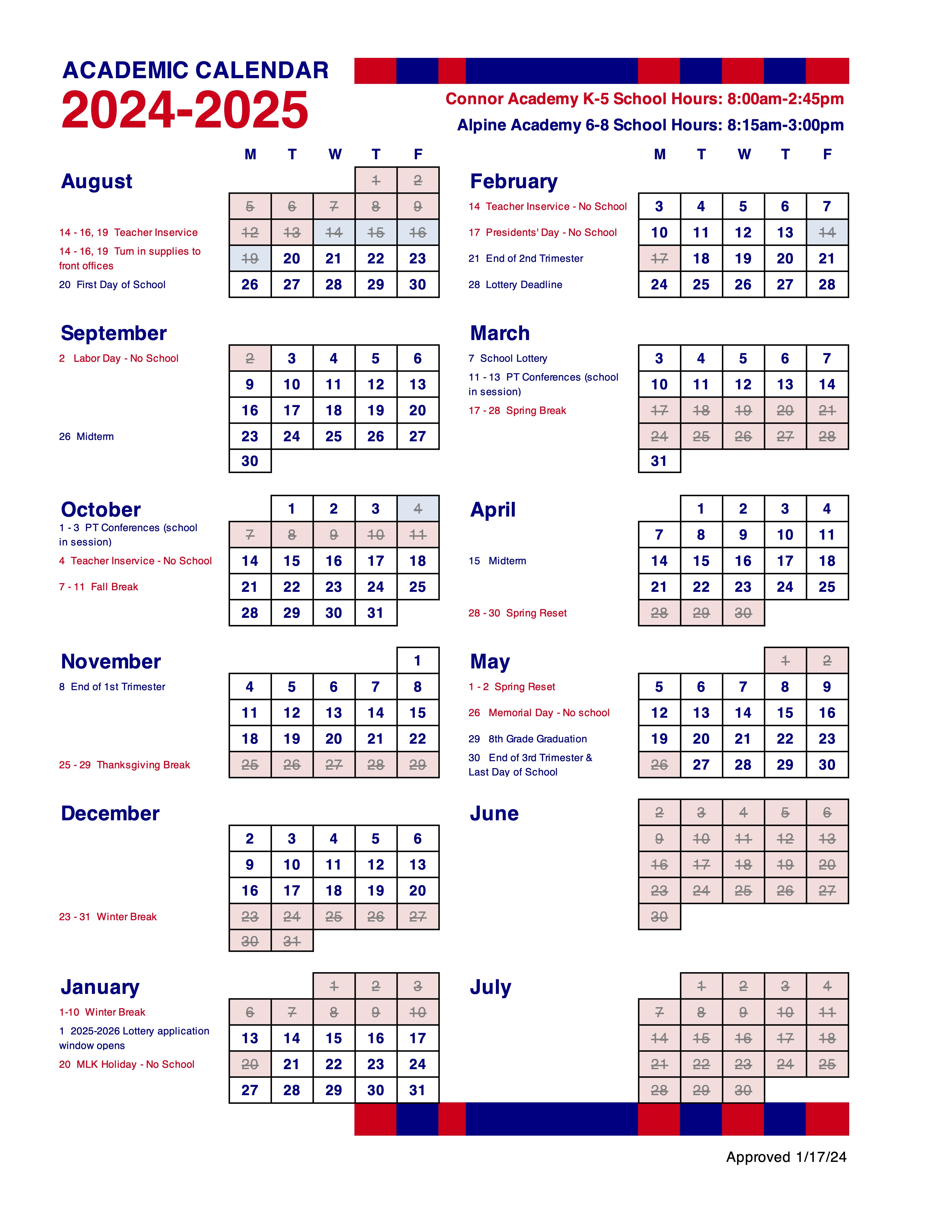 2024-2025 Calendar