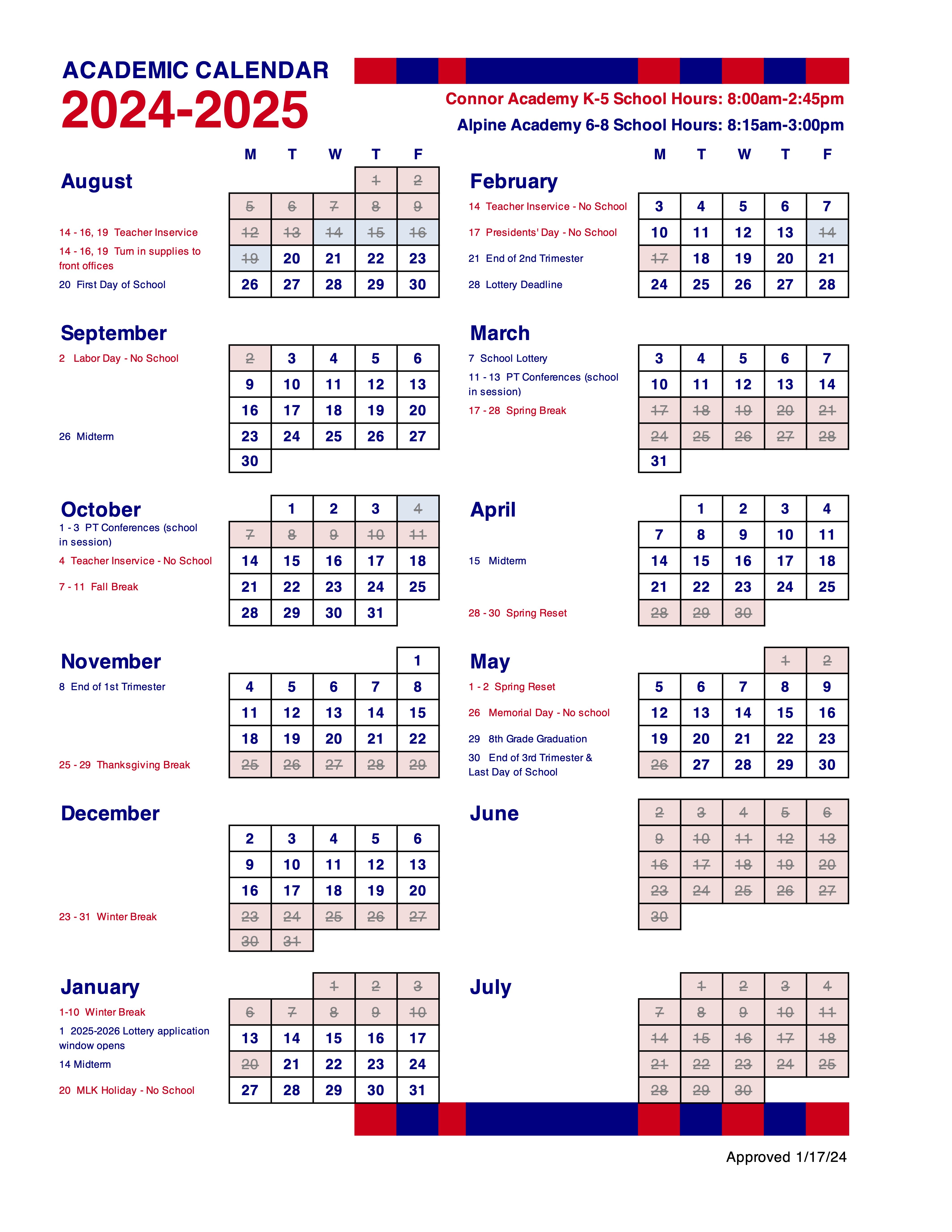 2024-2025 Calendar