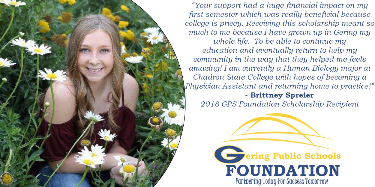 Thank YOU for supporting students like Brittney! 