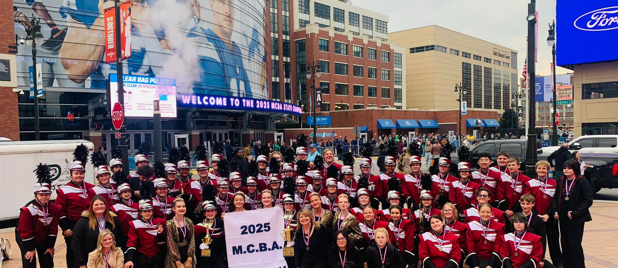 MSBOA STATE Marching Band  Champions group photo after winning 1st place at State 