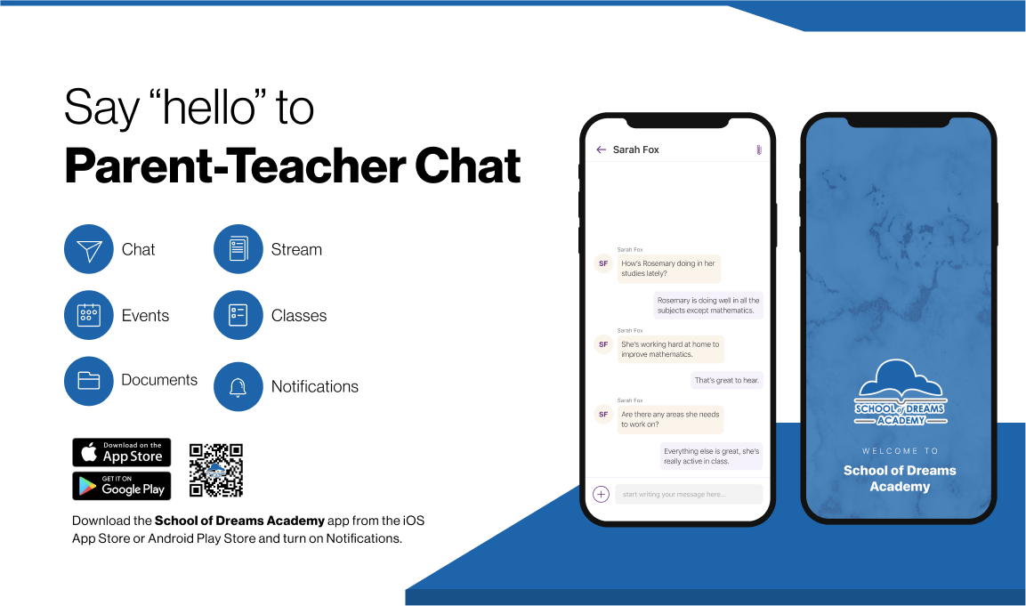 say hello to parent teacher chat 