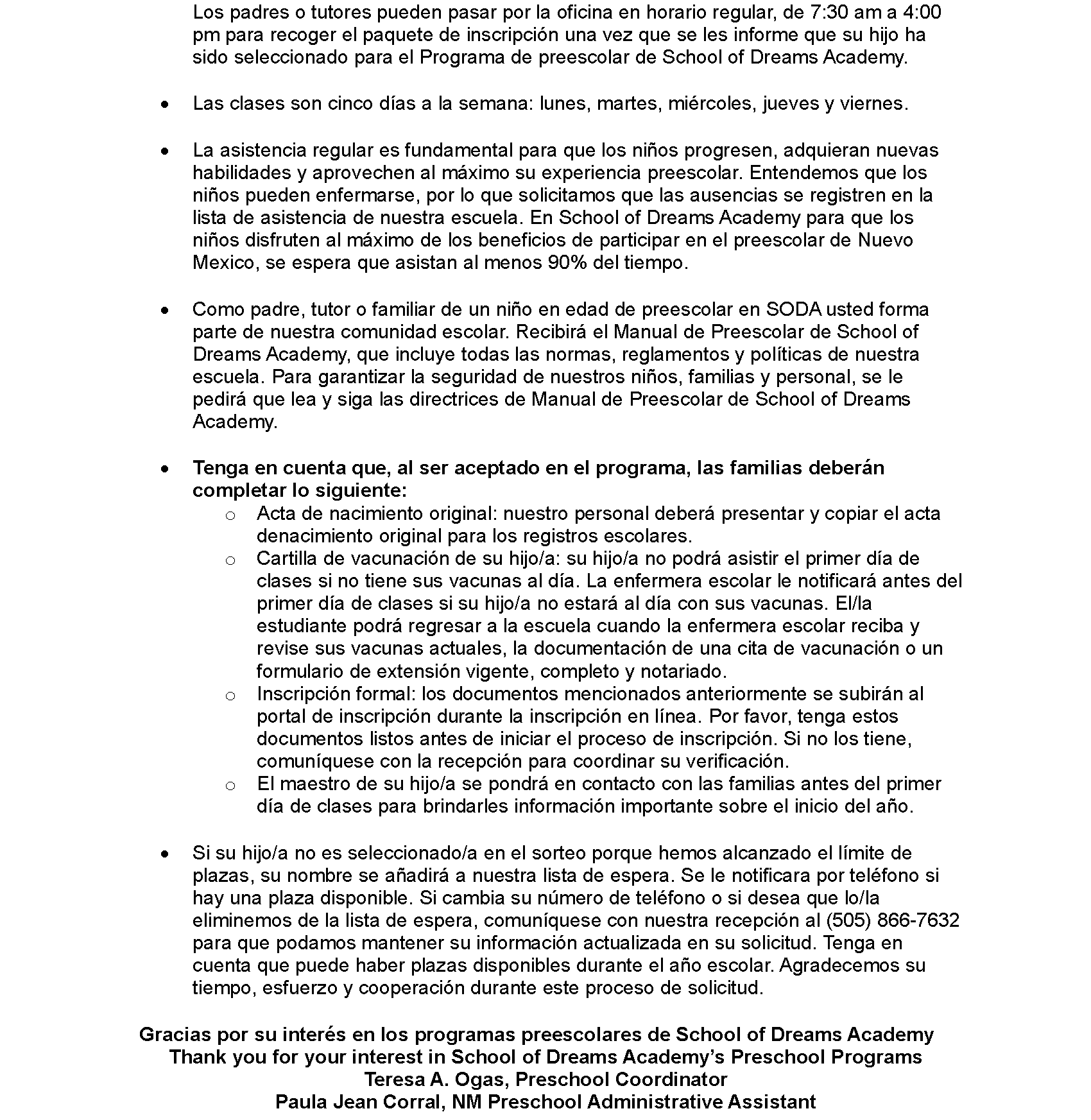 Application Information
