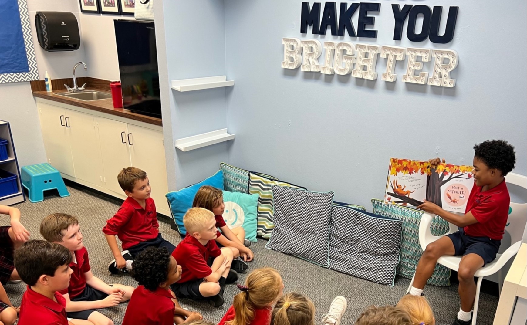 Third Grader reading to Second Grade 