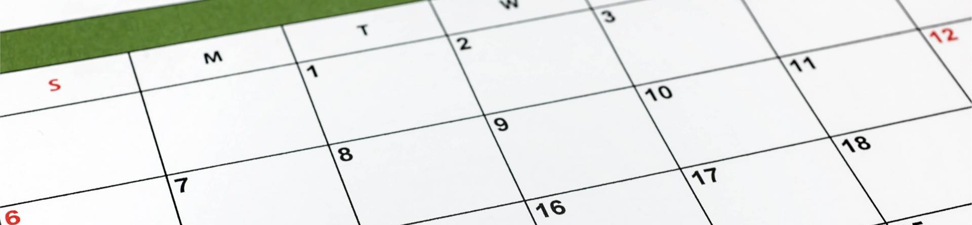 Stock photo of a calendar