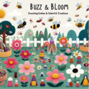 Buzz & Bloom: Counting Critters & Colorful Creations. Animated garden with flowers and bees