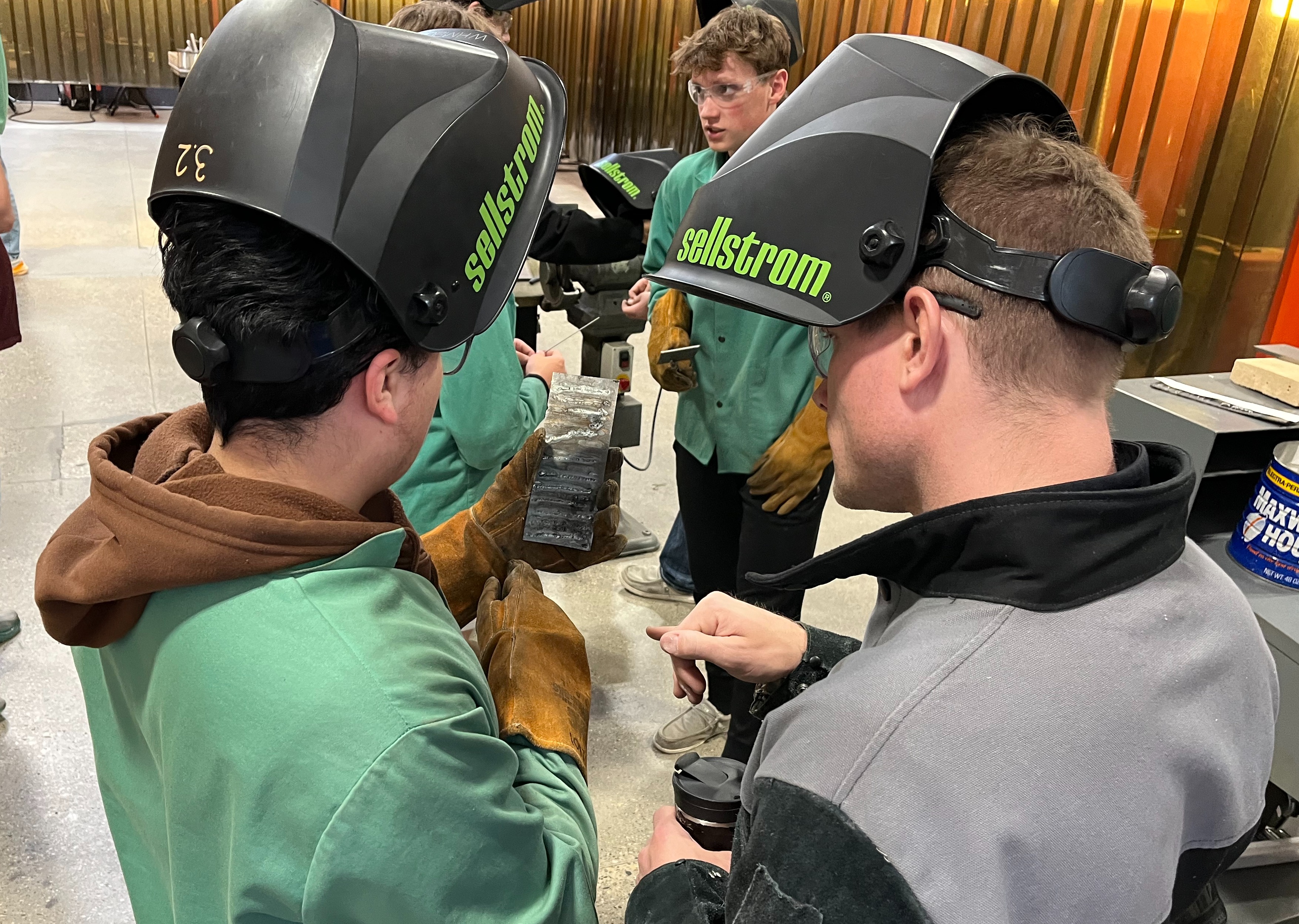 Career Academy welding students