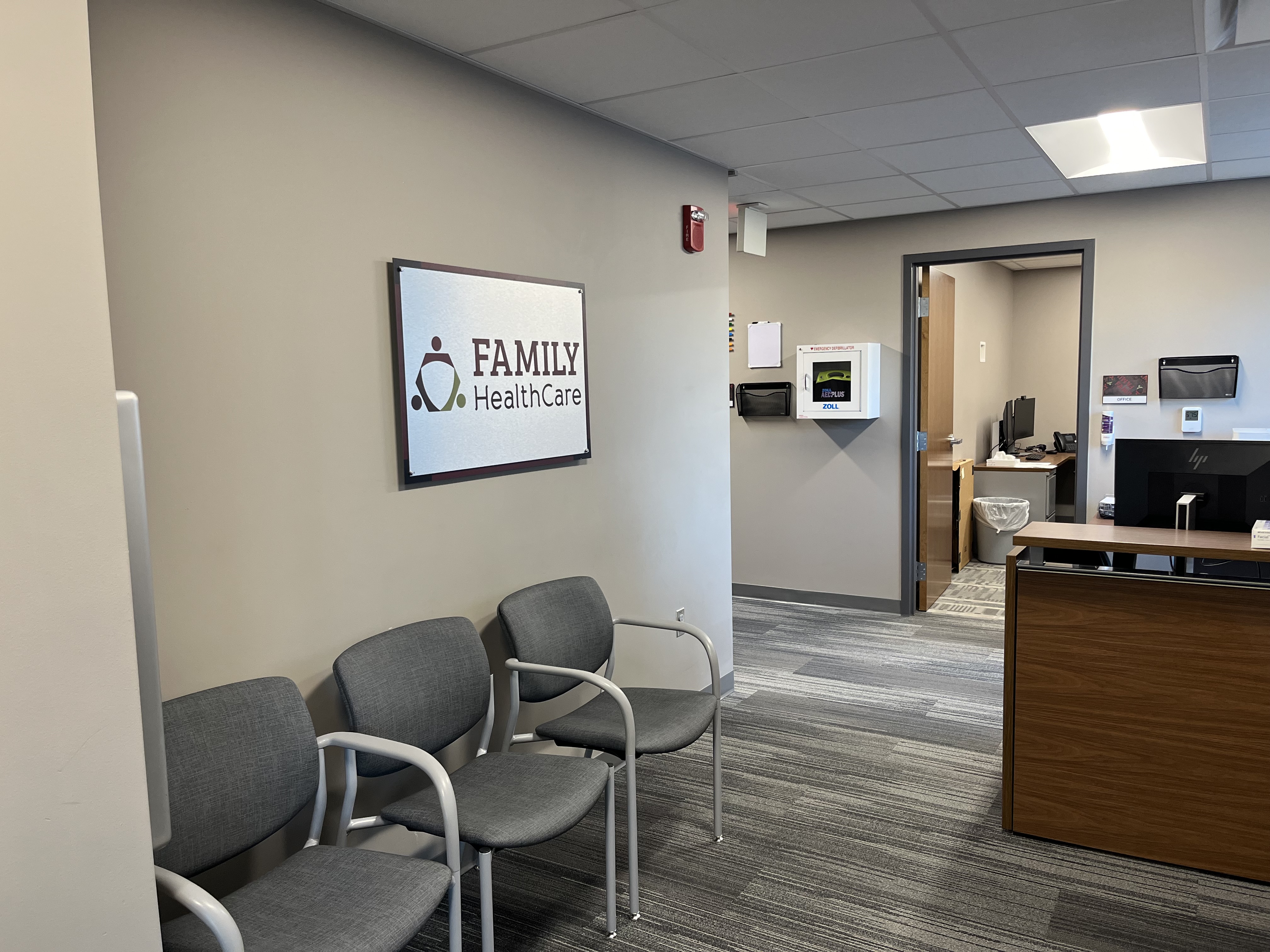 Interior photo of the school based health clinic at the MHS Career Academy