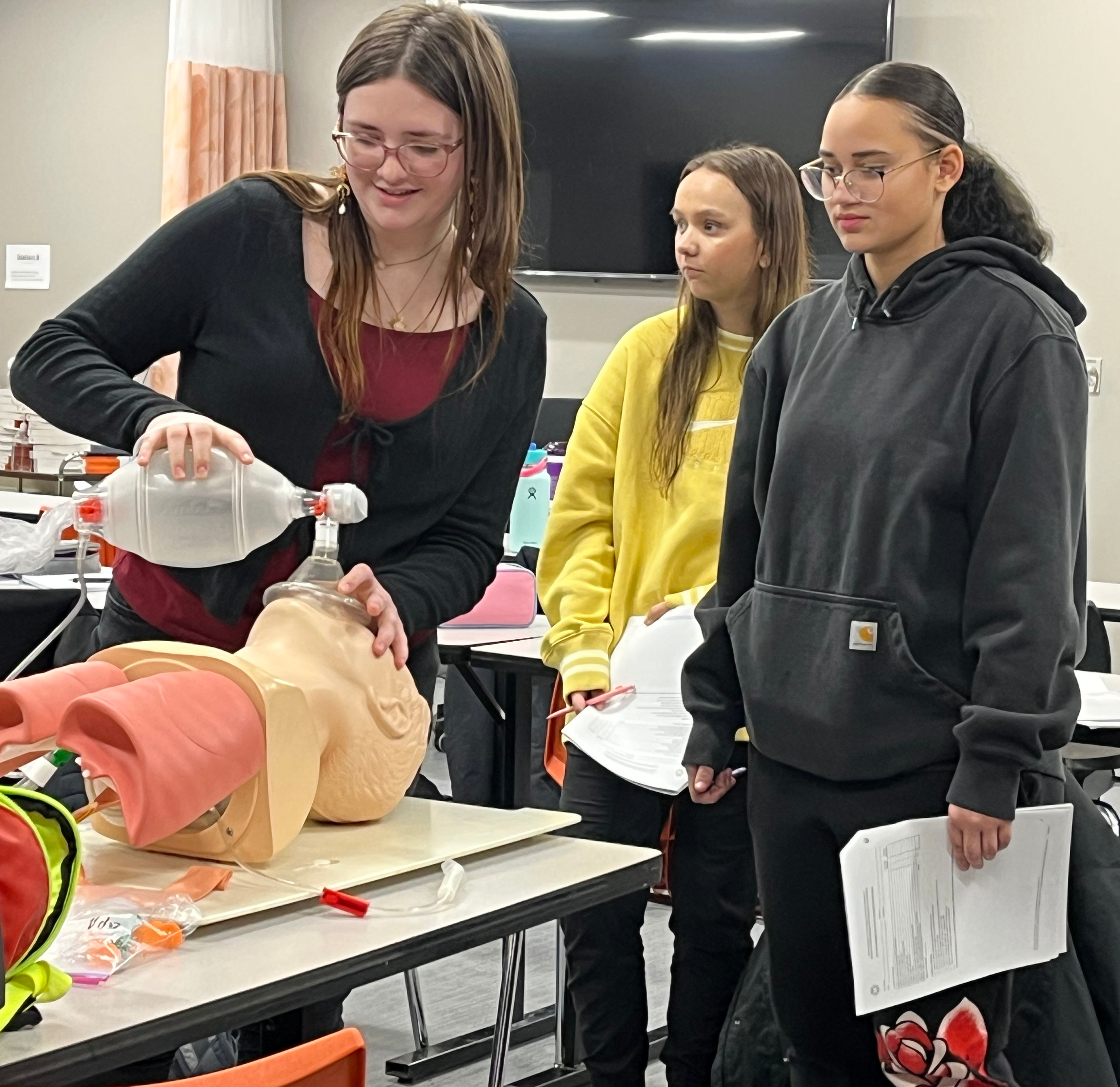 Students in the EMR course at the Career Academy
