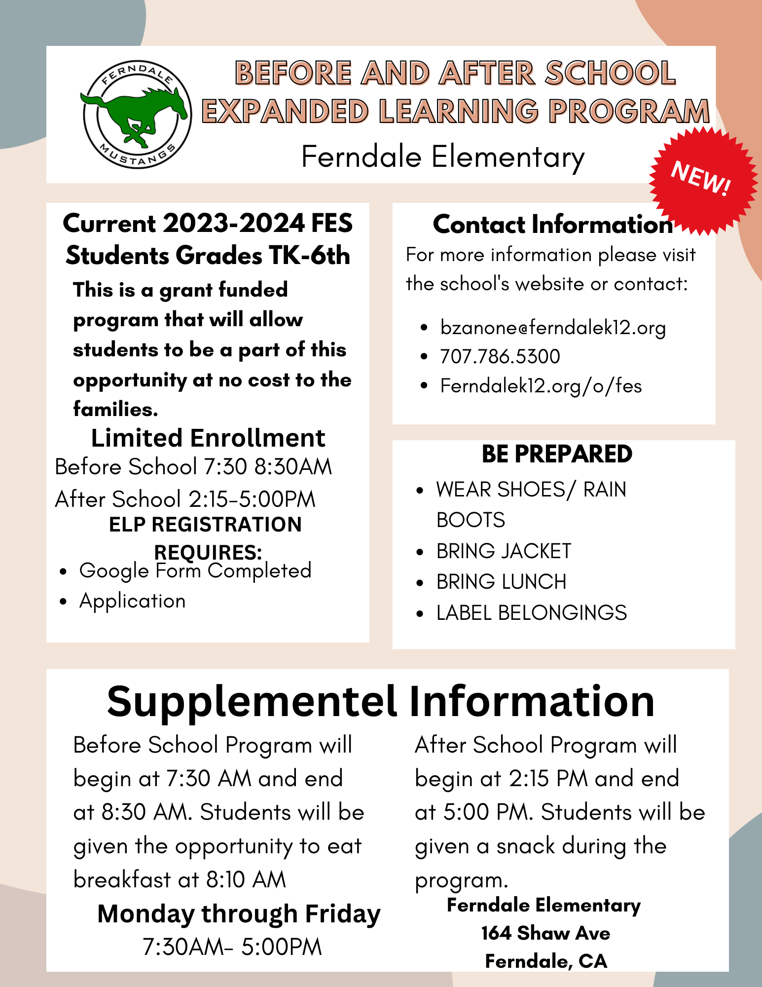 Expanded Learning Program Ferndale Elementary School