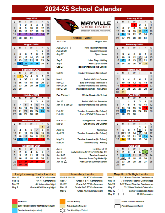 2024-25 District Calendar