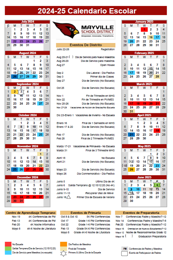 2024-25 Calendario Escolar