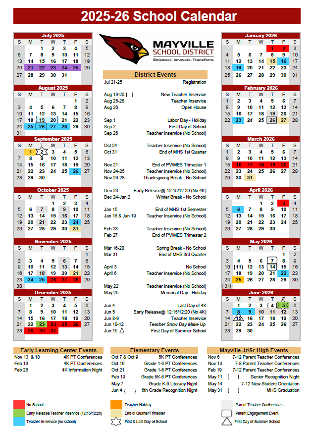 2025-26 District Calendar