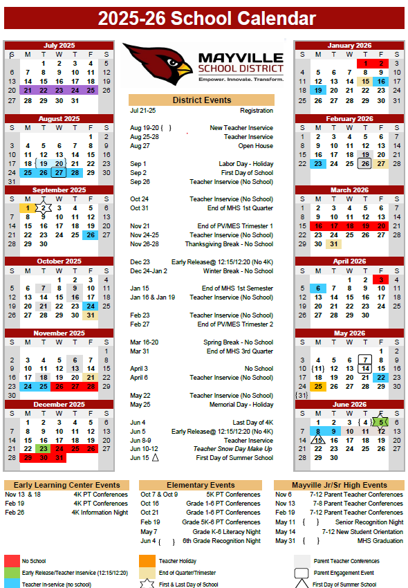 2025-26 District Calendar