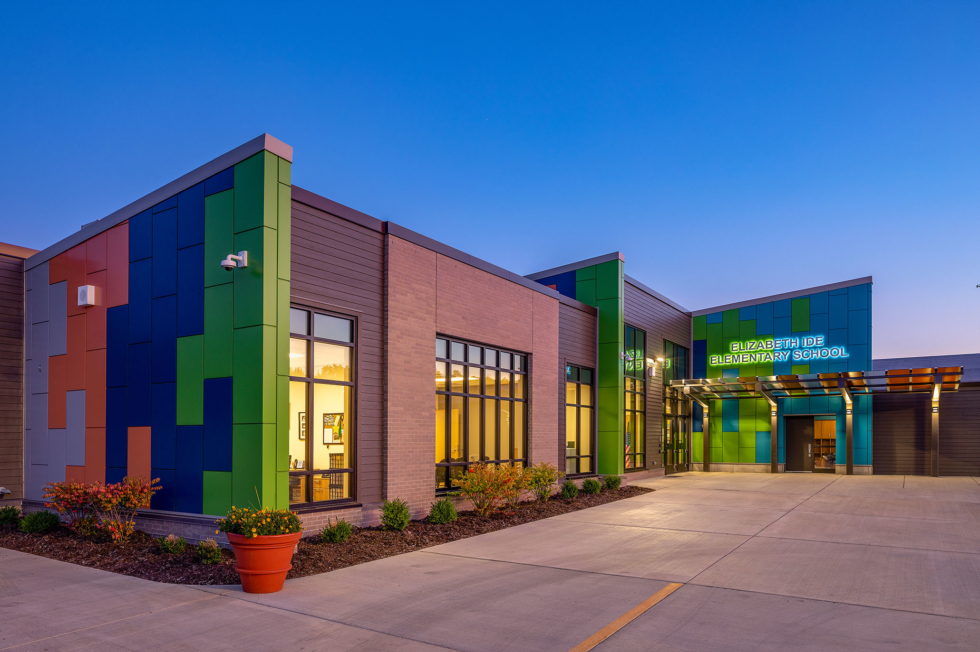 colorful exterior of building that reads Elizabeth Ide Elementary School