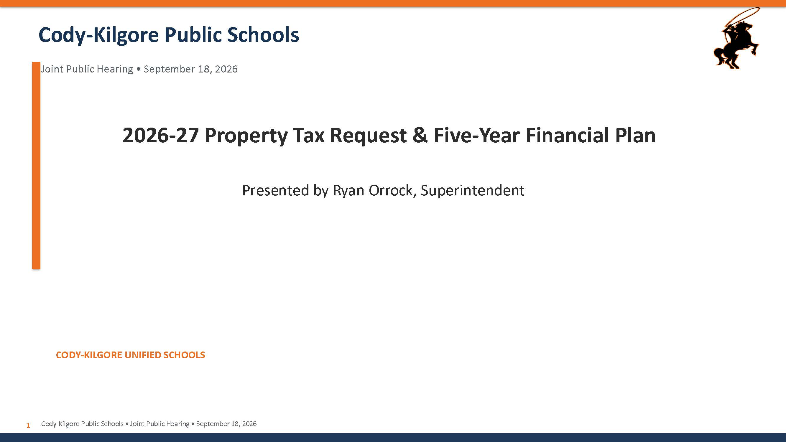 Joint Public Hearing 2026-2027