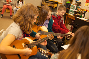 playing guitar