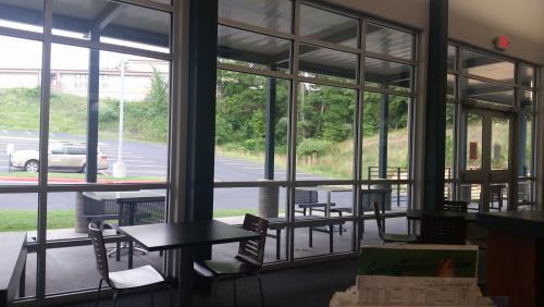 View across patio