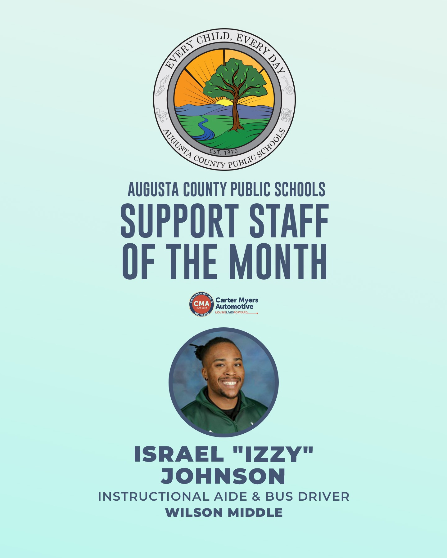 Staff of the Month Card