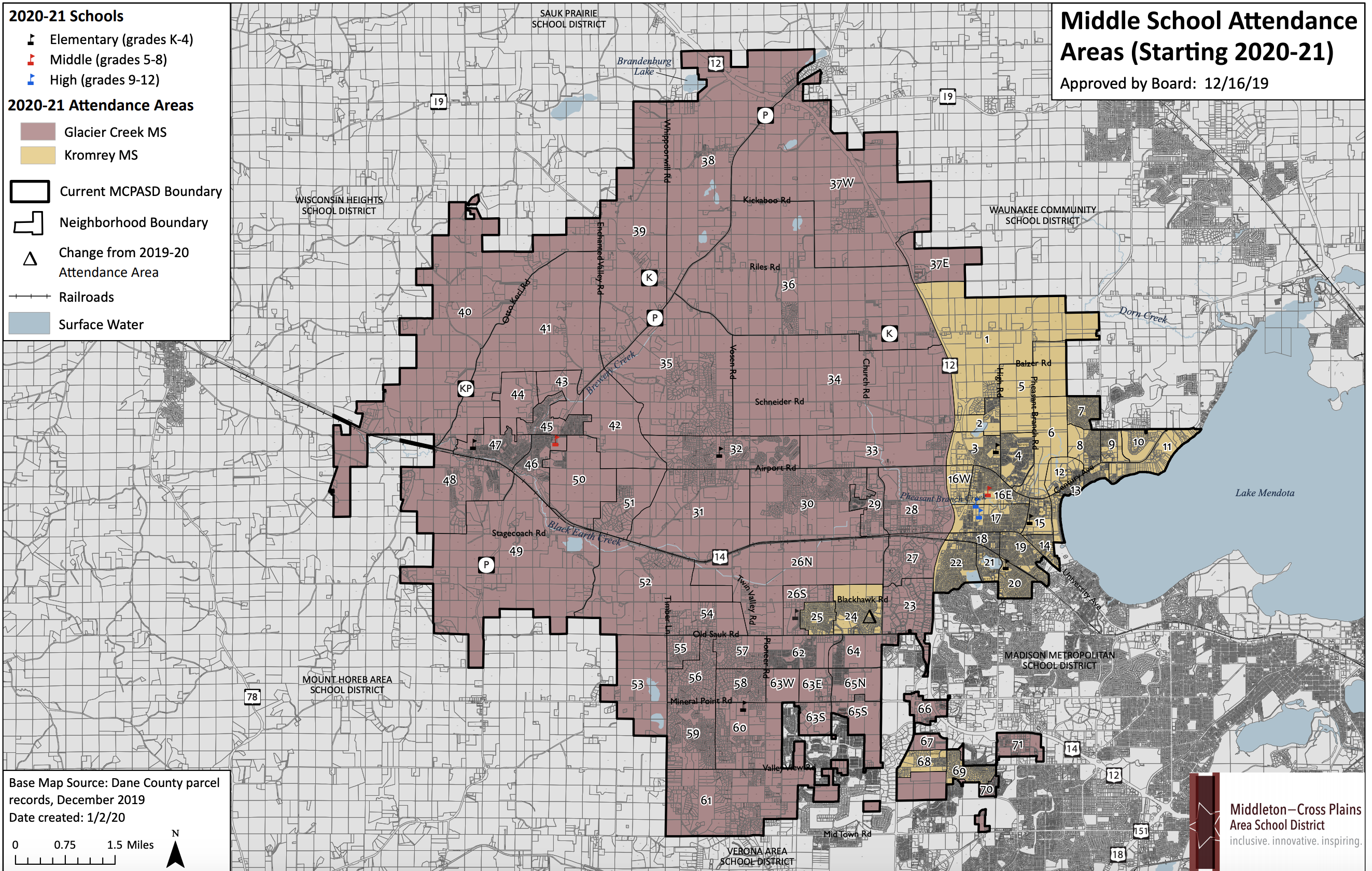Middle School Boundaries with neighborhoods