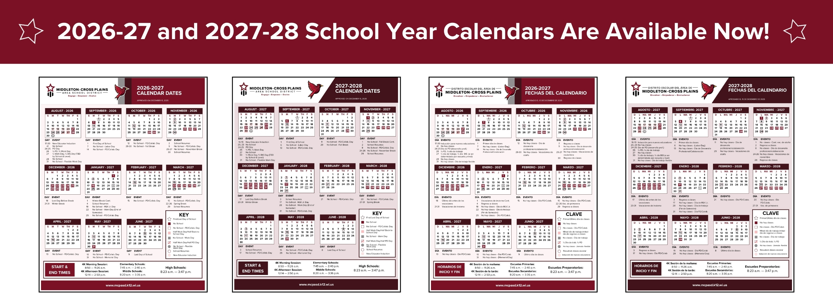 New Calendars Graphic