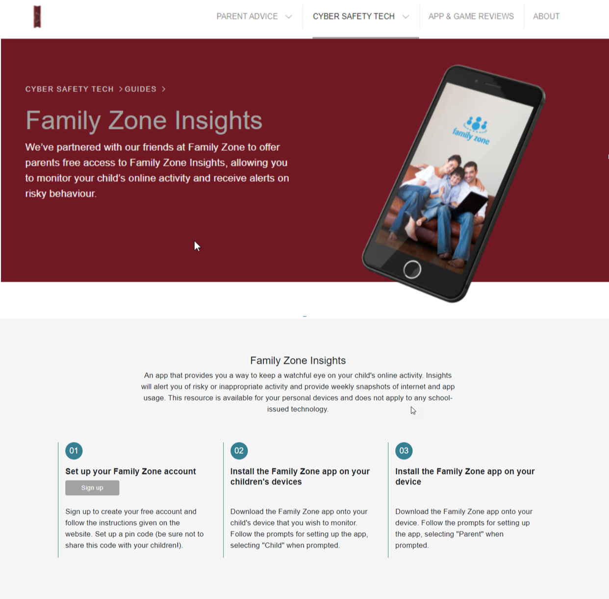 FamilyZone Insights for monitoring