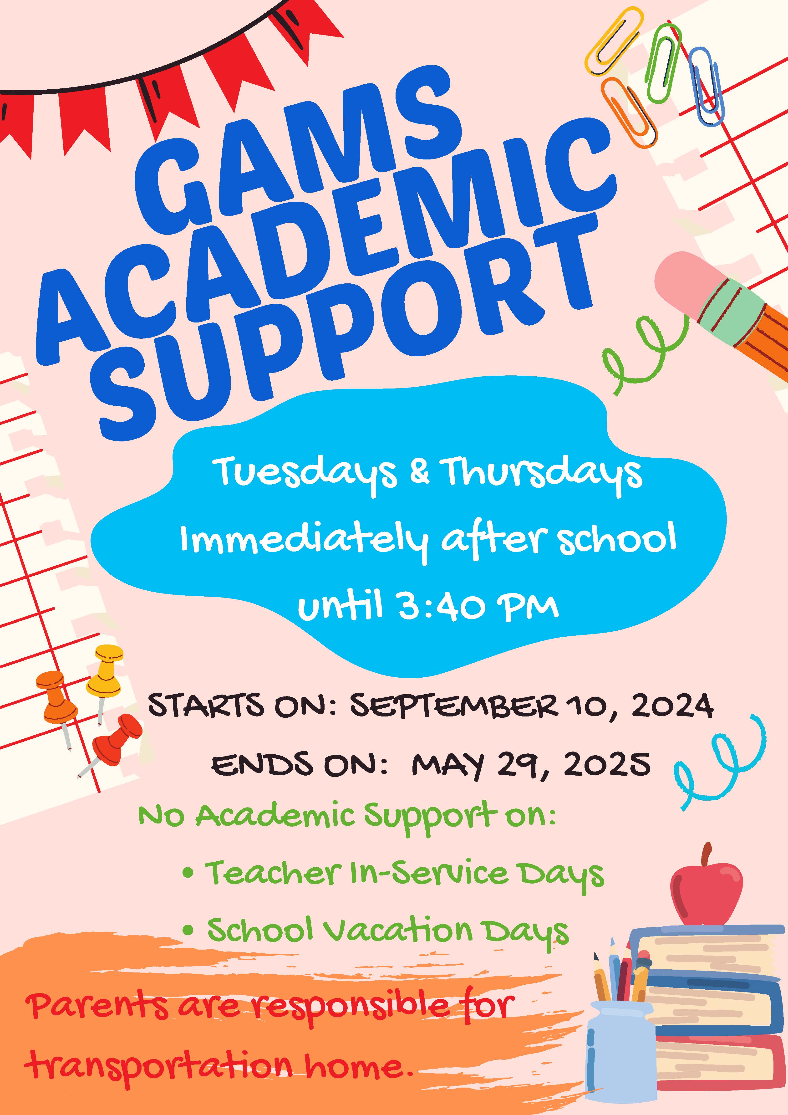 GAMS Academic Support Flyer