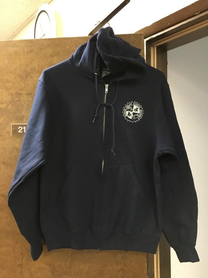 Navy Zipper Hoodie $30 