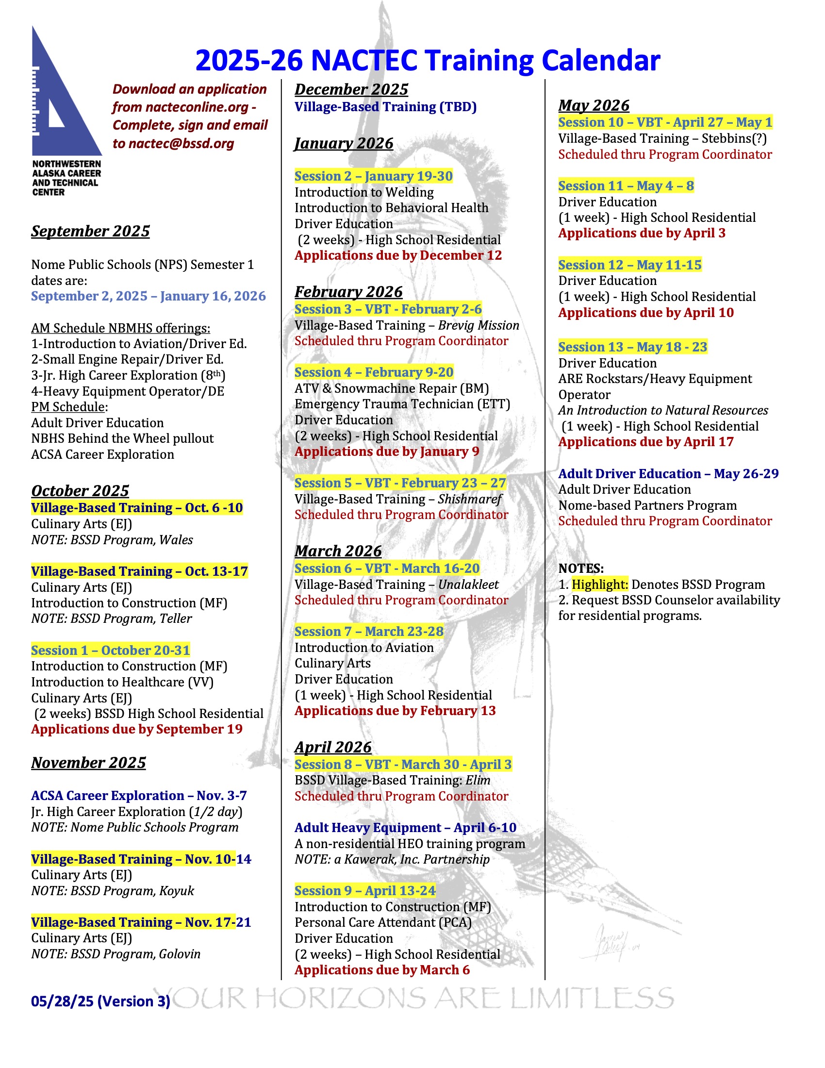 FY26 NACTEC Trainings