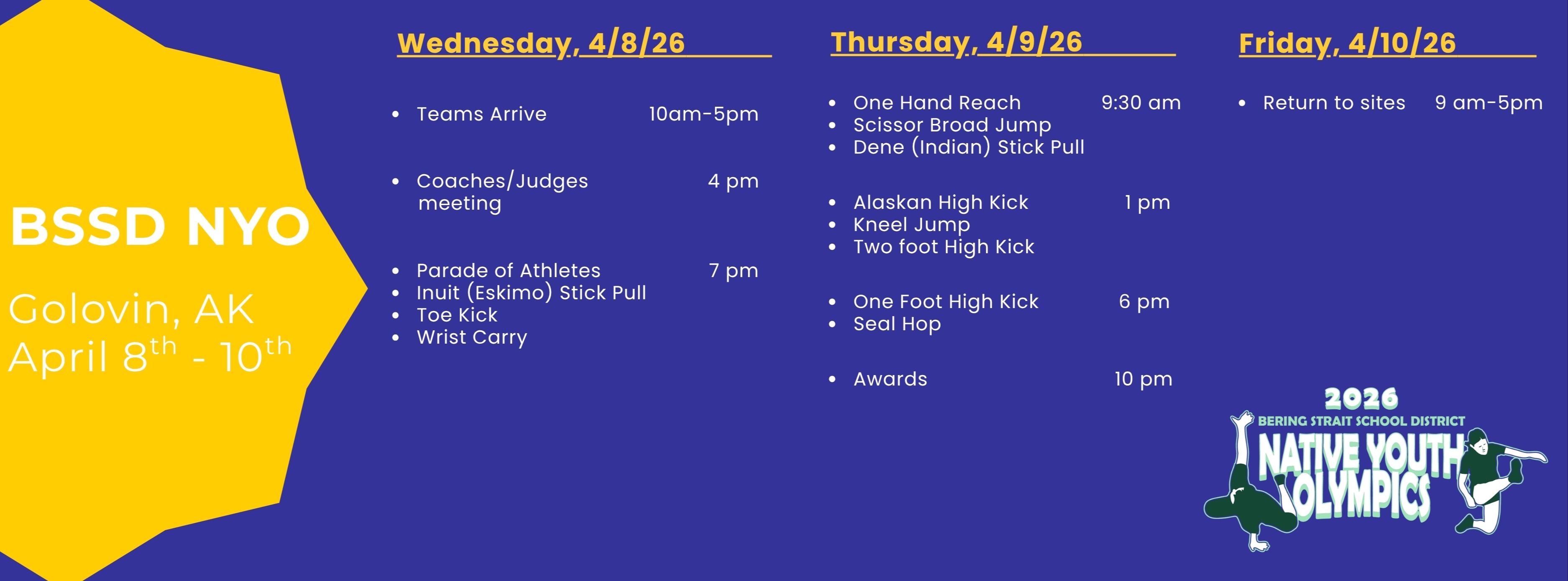 2026 NYO regional schedules