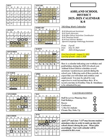 Staff Work Day Calendars