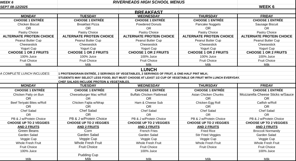 September Menu, Week 2