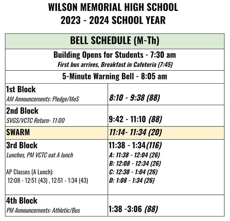 2324 Bell Schedule