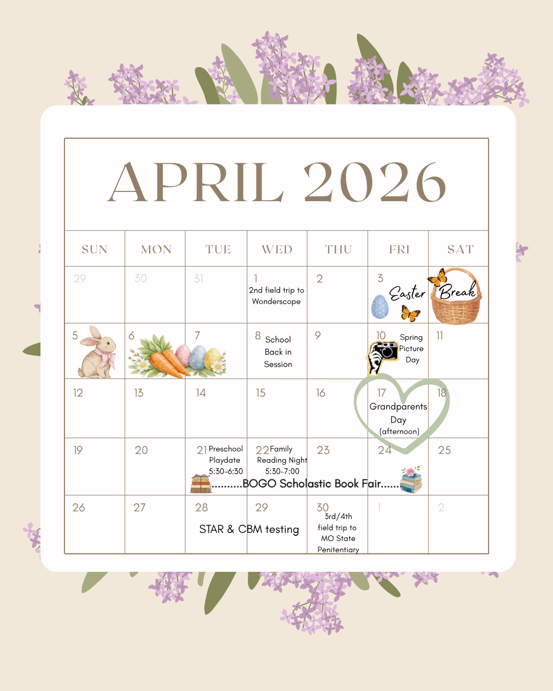 April Calendar